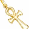 Online The World Jewelry Center 14K Yellow Gold Religious Ankh Cross Charm Pendant - 2 Different Size Available