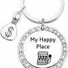 New TTJHGYQO Ttjhgyqo My Happy Place Keychain Gambling Jewelry Slot Machine Keychain Gambler Gift Casino Lover Gift Lucky 777 Jewelry