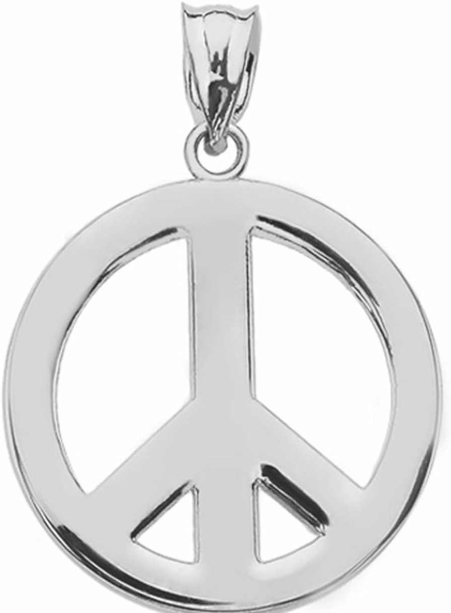 Wholesale Claddagh Gold Sterling Silver Circle Of Peace Sign Symbol Charm Pendant