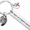 Clearance FUSTMW Fustmw Chd Awareness Keychain Mom Of A Heart Warrior Gifts Chd Heart Defect Recovery Gift Heart Disease Jewelry