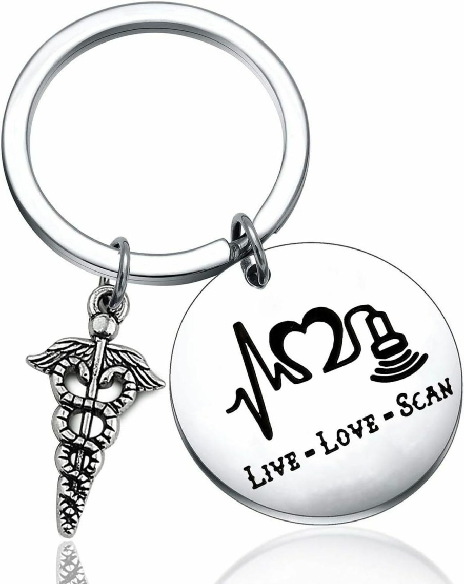 Hot ENSIANTH Ensianth Sonographer Gift Live Love Scan Keychain Ultrasound Tech Jewelry Radiologist Gift