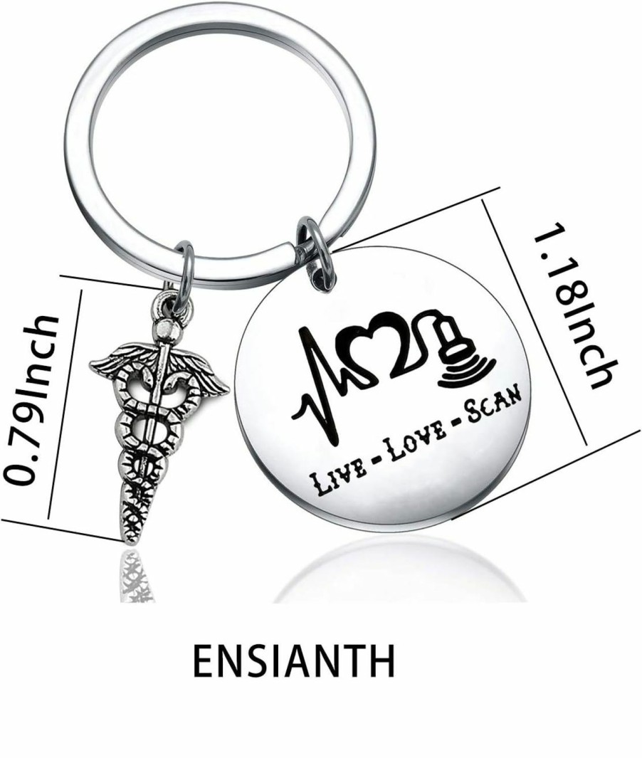 Hot ENSIANTH Ensianth Sonographer Gift Live Love Scan Keychain Ultrasound Tech Jewelry Radiologist Gift