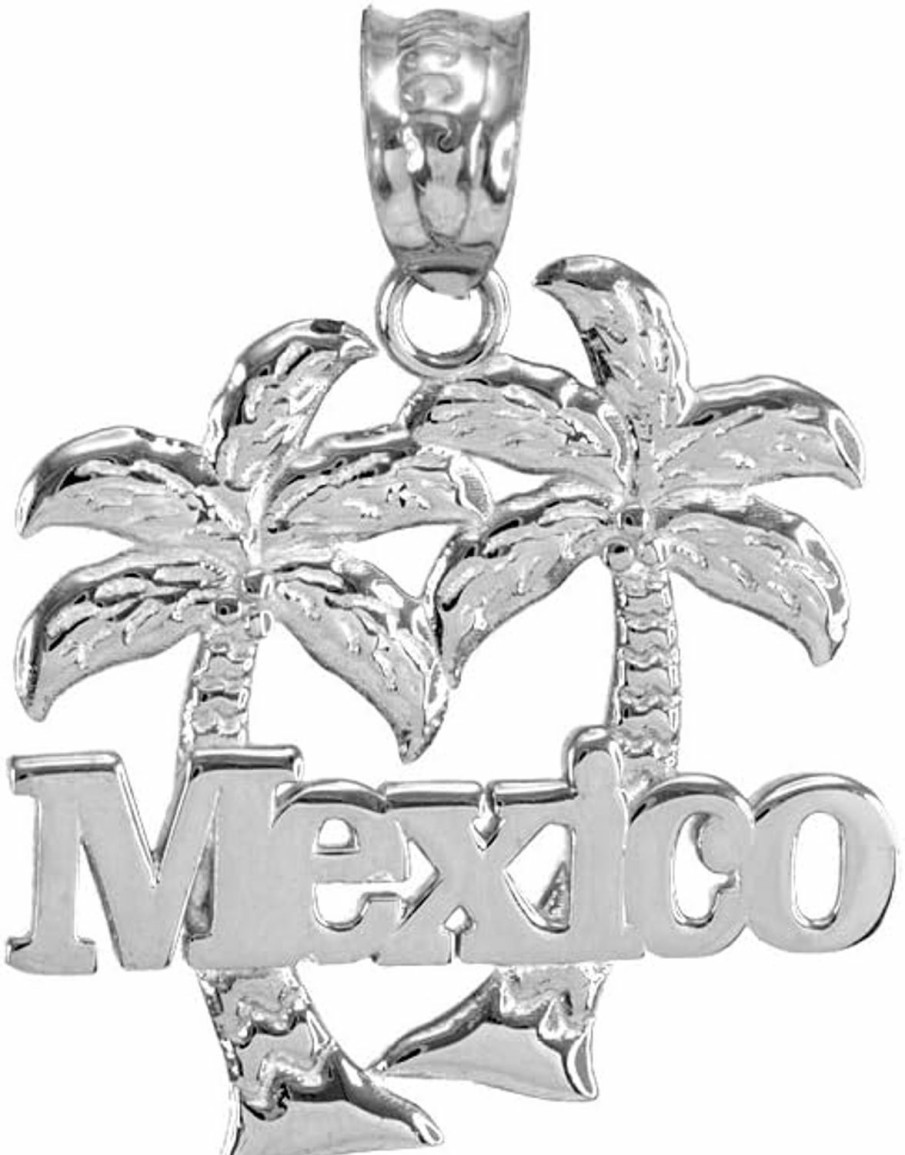 Online Claddagh Gold Claddagh Gold Polished 925 Sterling Silver Mexico Palm Tree Charm Pendant