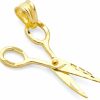 New The World Jewelry Center 14K Real Yellow Gold Scissors Charm Pendant