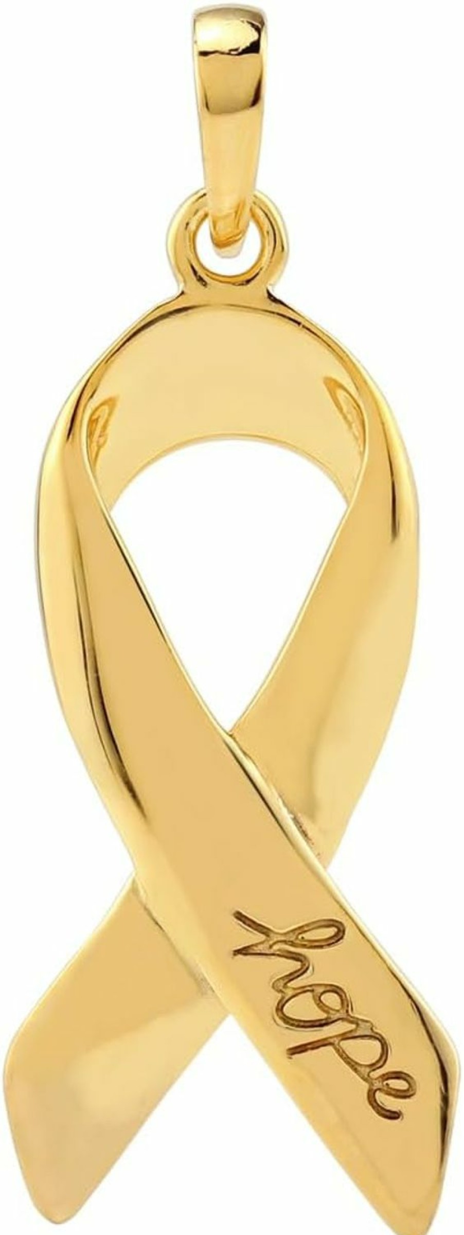 Online Silvershake Silvershake Antique Finishing Or Yellow Gold Plated 925 Sterling Silver Hope And Cancer Awareness Ribbon Pendant Charm Or Pendant With 18 Inches Chain Necklace Jewelry For Women Or Teens