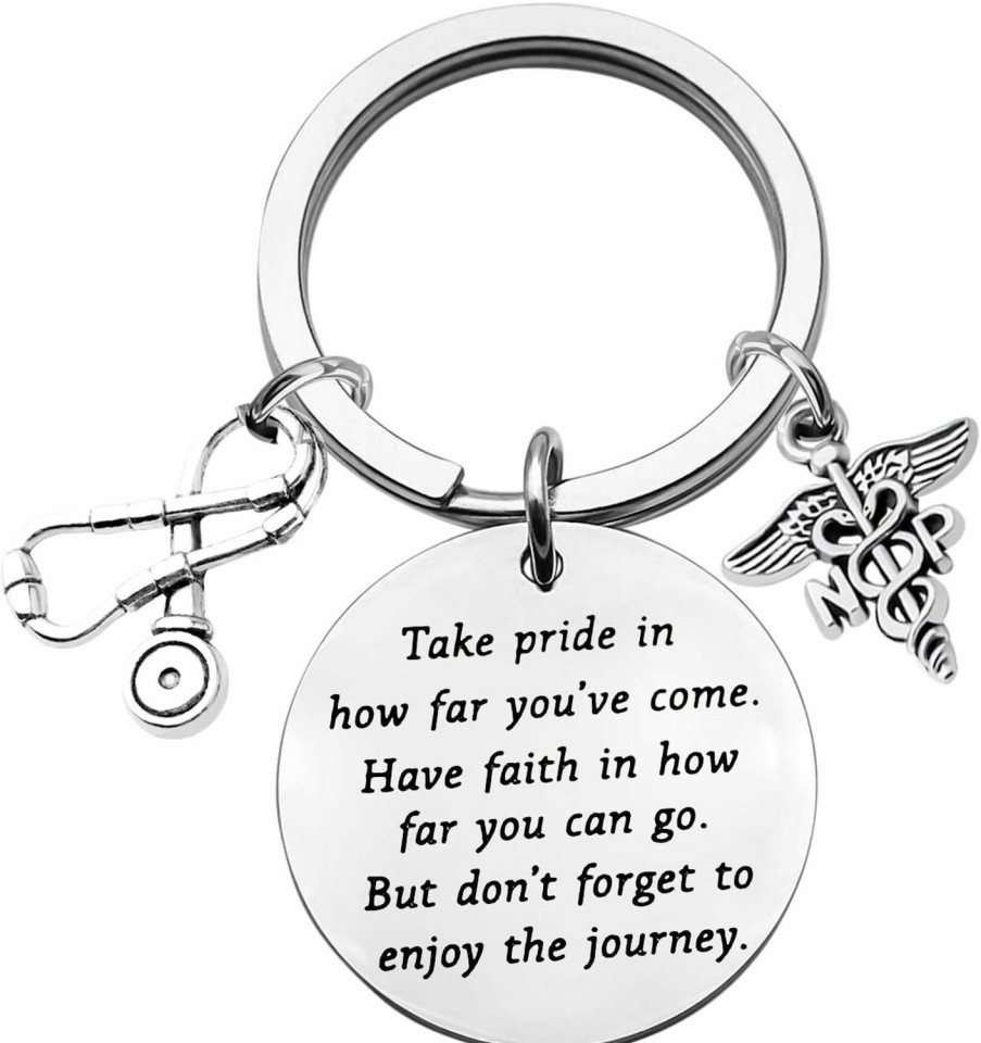 Best FUSTMW Fustmw Nurse Practitioner Graduation Gift Np Keychain Np Charm Gift Medical Caduceus Grad Nursing Inspirational Gifts For Np