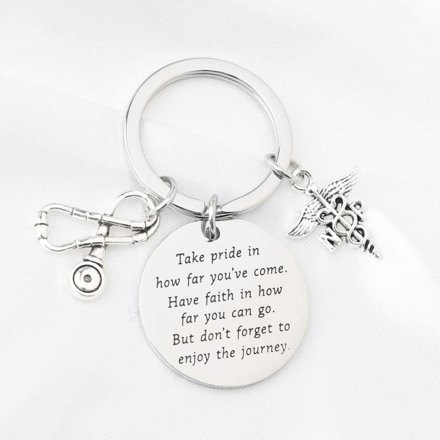 Best FUSTMW Fustmw Nurse Practitioner Graduation Gift Np Keychain Np Charm Gift Medical Caduceus Grad Nursing Inspirational Gifts For Np