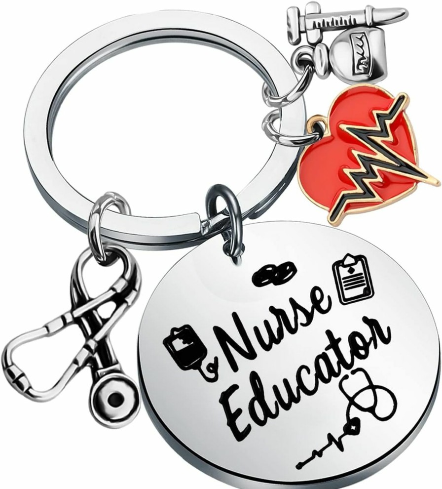 Wholesale BEKECH Bekech Nurse Keychain Certified Nurse Educator Gift Nursing School Instructor Keychain Nursing Instructor Gift