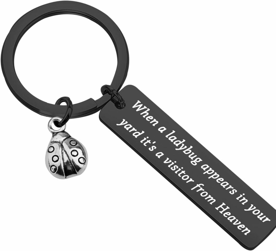 Hot FAADBUK Faadbuk Ladybug Memorial Keychain When A Ladybug Appears In Memory Of Love One Sympathy Gift