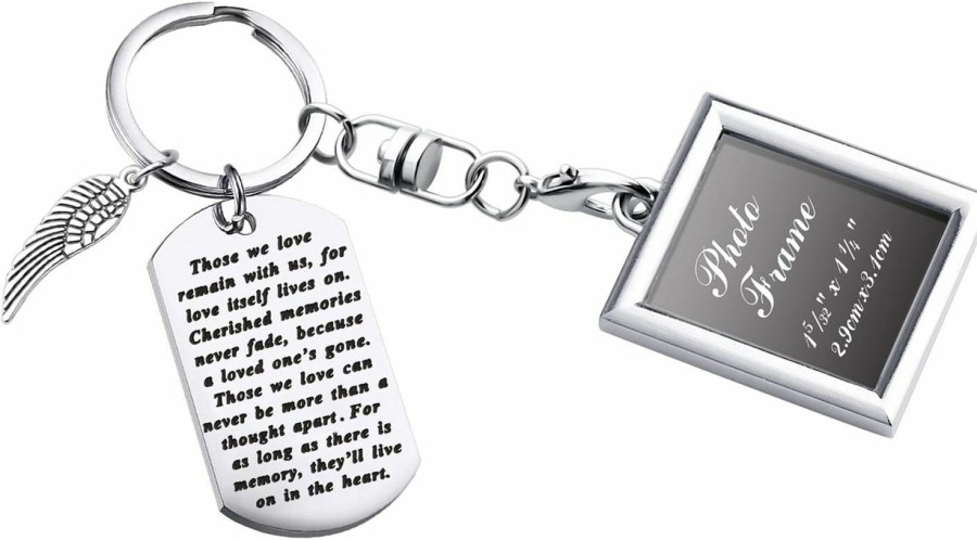 New FUSTMW Fustmw Memory Keychain Loving Gifts Loss Jewelry In Memory Of Dad Mom Loved Wing Charm