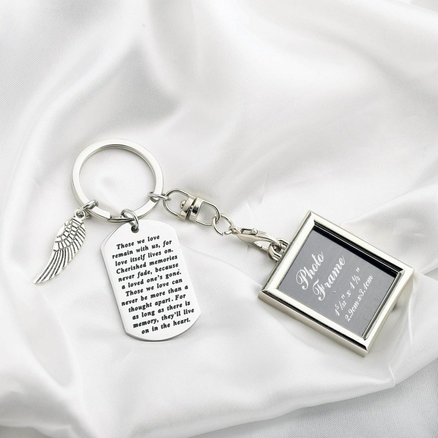 New FUSTMW Fustmw Memory Keychain Loving Gifts Loss Jewelry In Memory Of Dad Mom Loved Wing Charm