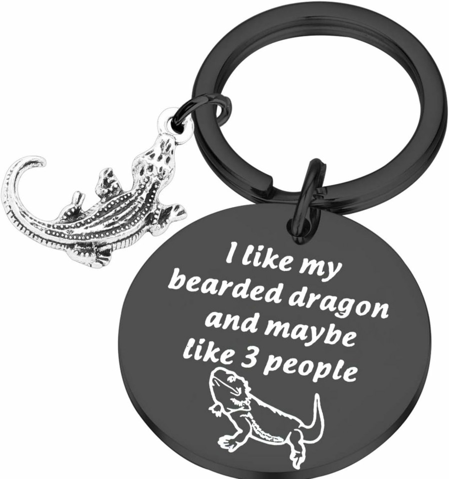 Best PLITI Pliti Lizard Gift Bearded Dragon Gift Lizard Lover Gifts I Like My Bearded Dragon And Maybe 3 People Funny Reptile Keychain