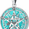 New Eusense Eusense Nudo De Bruja Plata 925 Original Pentagram Necklace Pentacle Tetragrammaton Amuleto De Proteccion De Brujeria Witches Knot Jewelry