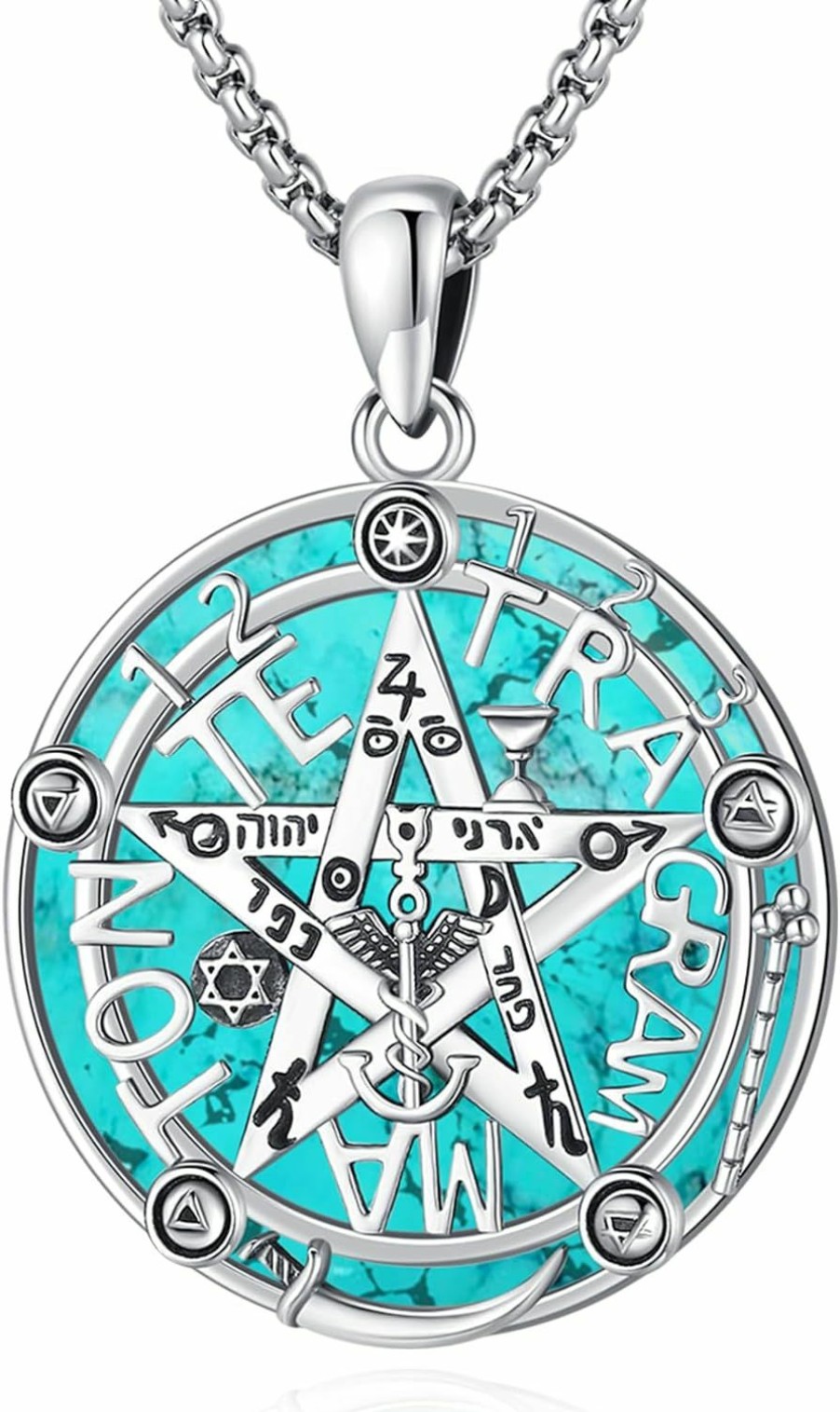 New Eusense Eusense Nudo De Bruja Plata 925 Original Pentagram Necklace Pentacle Tetragrammaton Amuleto De Proteccion De Brujeria Witches Knot Jewelry