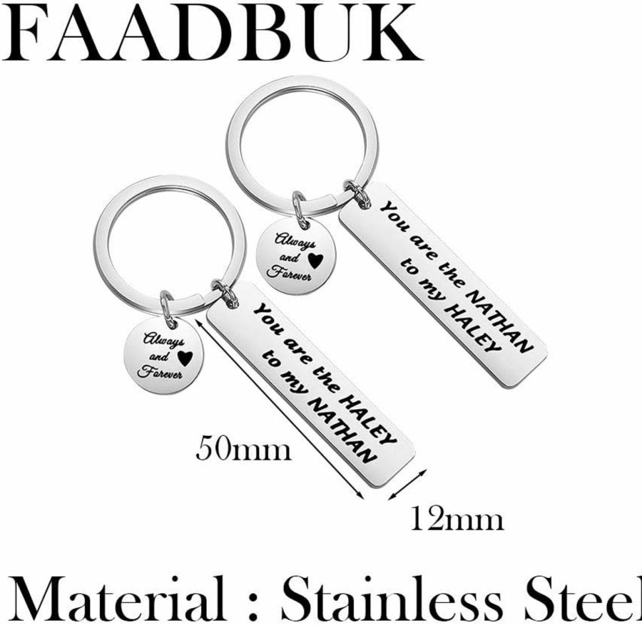 Best FAADBUK Faadbuk Couple Keychain Set You Are The Haley To My Nathan Always And Forever Valentine'S Gift