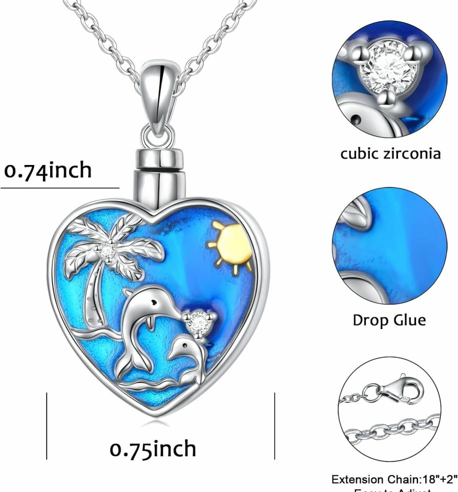 Wholesale Lonyinlg Pendant Urn Necklace For Ashes 925 Sterling Silver Cremation Pendant Memorial Jewelry For Women