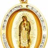 Best The World Jewelry Center 14K Real Yellow Gold Religious Our Lady Of Guadalupe Cz Charm Pendant