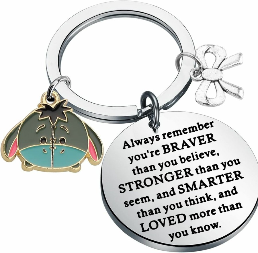 New WSNANG Wsnang Donkey Gifts Donkey Keychain For Donkey Lovers Gift Farm Animal Gift You Are Braver Stronger Smarter Than You Think