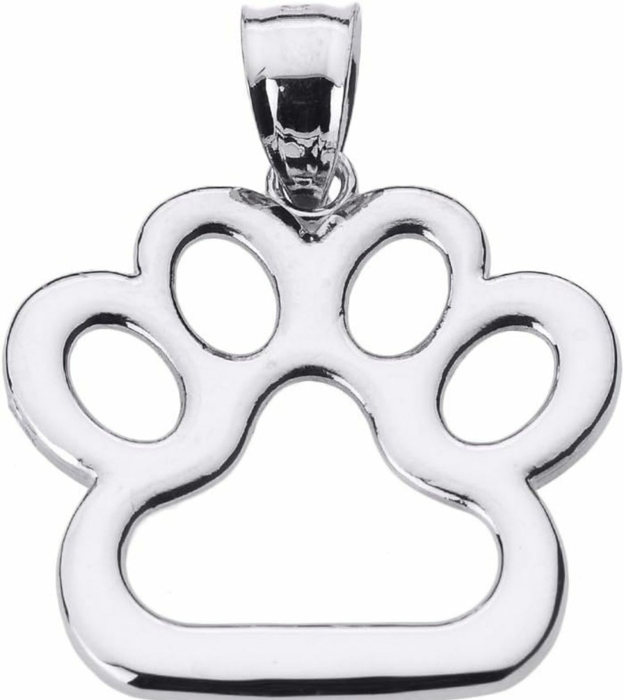 Clearance Claddagh Gold Good Luck Charms Sterling Silver Dog Paw Print Charm Pendant