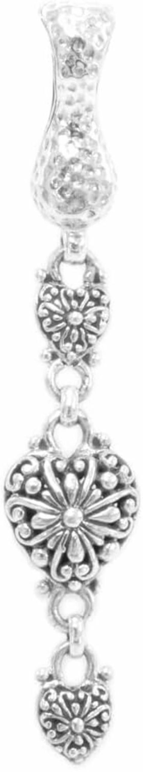 Wholesale SARDA Sarda - .925 Sterling Silver 'God So Loved The World' 1-1/3" Filigree Heart Enhancer Pendant Only- Handmade By Bali Artisans