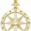 New CA CHARMAMERICA Charm America - Gold Compass Charm - 10 Karat Solid Gold