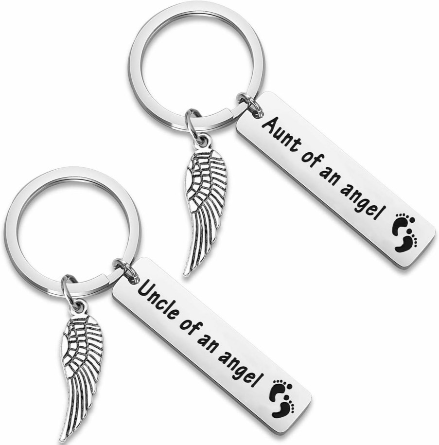 Wholesale WUSUANED Wusuaned Baby Memorial Keychain Uncle/Aunt Of An Angel Sympathy Gift Loss Of Baby Gift