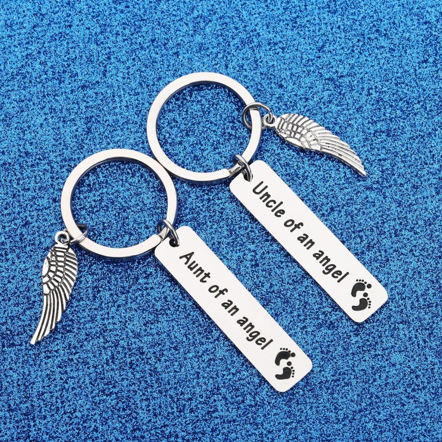 Wholesale WUSUANED Wusuaned Baby Memorial Keychain Uncle/Aunt Of An Angel Sympathy Gift Loss Of Baby Gift