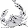 Best Claddagh Gold High Polish .925 Sterling Silver Crab Charm Cancer Zodiac Sealife Pendant Necklace - Choose Pendant Only Or Necklace W/ 16"-22" Chain