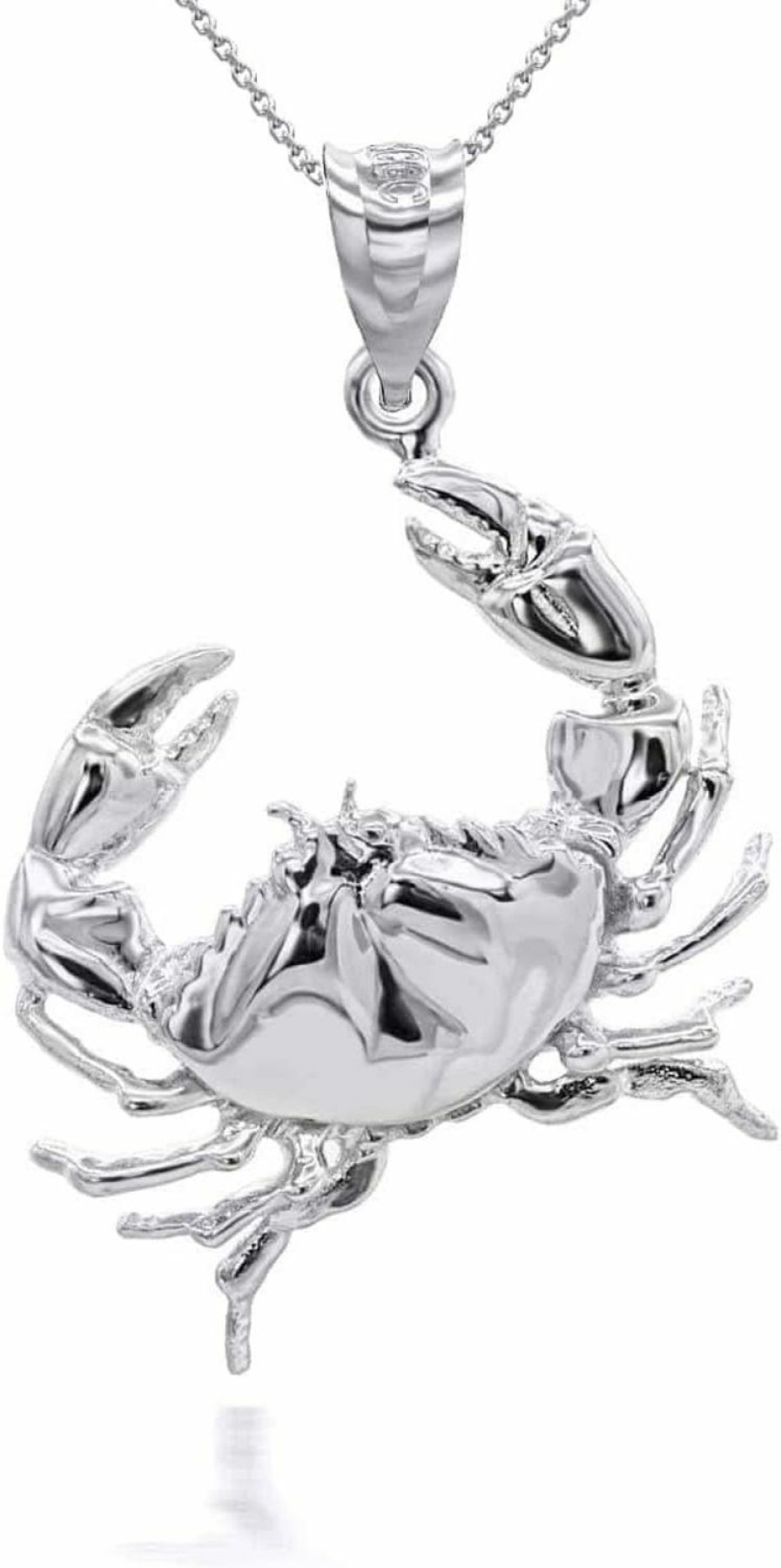 Best Claddagh Gold High Polish .925 Sterling Silver Crab Charm Cancer Zodiac Sealife Pendant Necklace - Choose Pendant Only Or Necklace W/ 16"-22" Chain