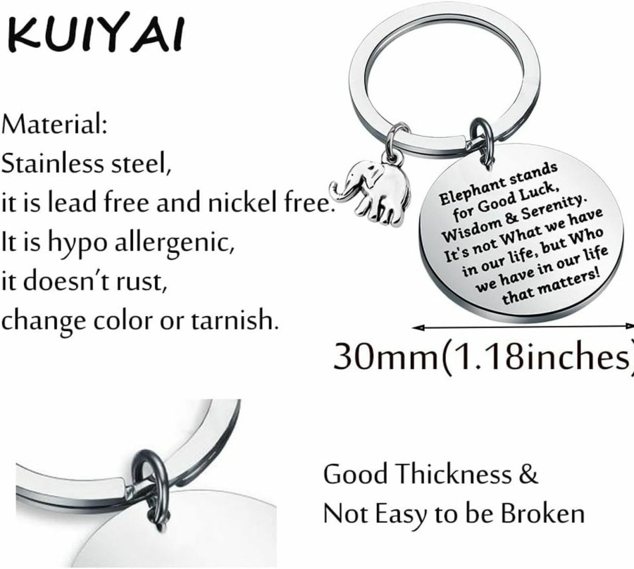 Wholesale KUIYAI Kuiyai Elephant Good Luck Gift Elephant Charm Keychain Lucky Elephant Gift Elephant Lovers Gift Wish Wisdom Gift For Friends