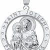 Wholesale CaliRoseJewelry Calirosejewelry 14K Gold Saint Joseph Pray For Us Round Charm Pendant