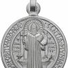 Best D Jewelry 925 Sterling Silver Saint Benedict Charm Pendant Made In Italy, 20Mm Diameter