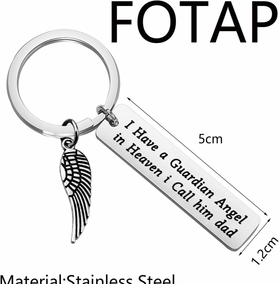 Online FOTAP Fotap Dad Memorial Gift Loss Of A Dad Memorial Keychain Memorial Guardian Angel Gift Remembrance Gift