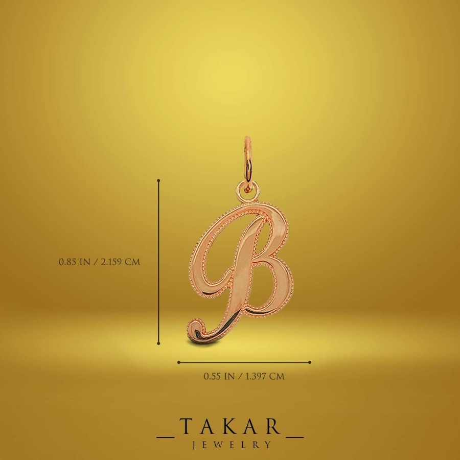 Hot Takar Takar Gold Initial Letter Pendant For Necklaces, 10K Gold A-Z Big Letter Charm Necklace Jewelry For Men And Women. Made In Usa