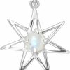 Best W | S WITHLOVE SILVER Withlovesilver 925 Sterling Silver Morning Fairy Star Moon Natural Moonstone Pendant