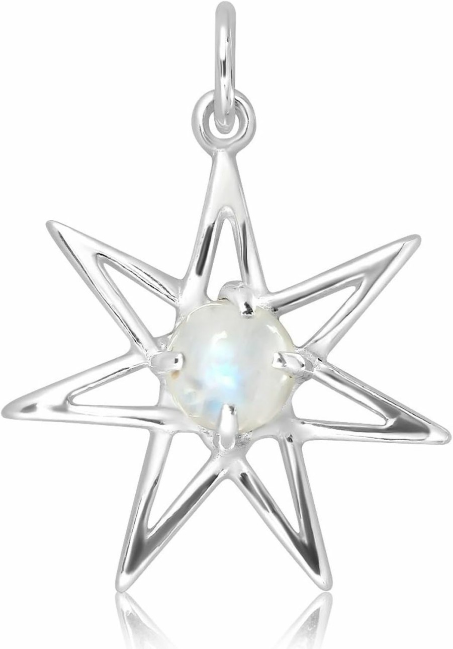 Best W | S WITHLOVE SILVER Withlovesilver 925 Sterling Silver Morning Fairy Star Moon Natural Moonstone Pendant