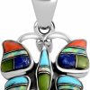 Best SHOP LC DELIVERING JOY Shop Lc Delivering Joy Santa Fe Style Blue Lapis Lazuli Multi Gemstone Butterfly Pendant 925 Sterling Silver Aesthetic Women Jewelry Mothers Day Gifts For Mom Birthday Mothers Day Gifts For Mom