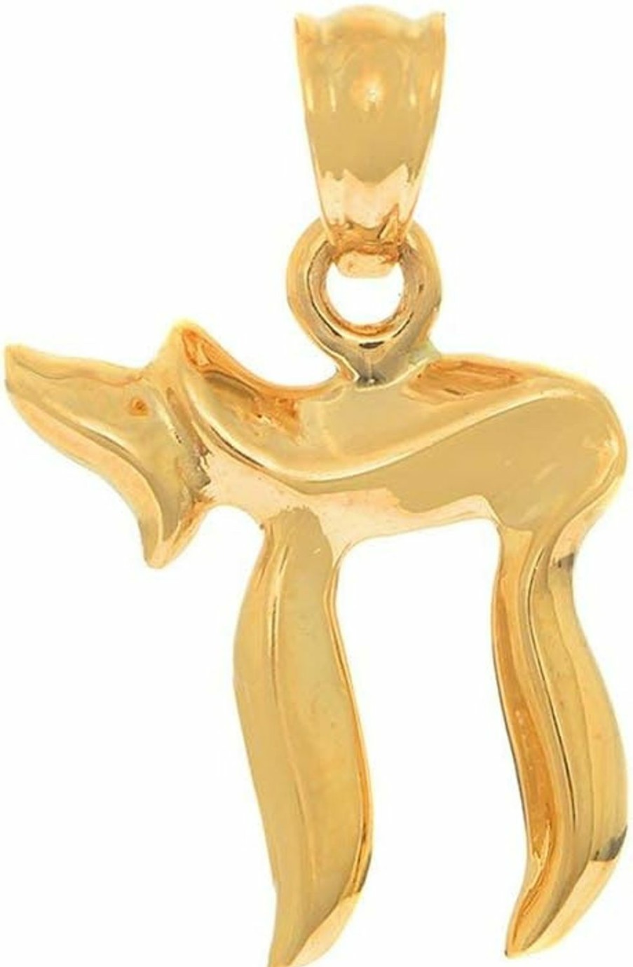 Hot JewelStop 14K Solid Yellow Gold Jewish Chai Charm Pendant