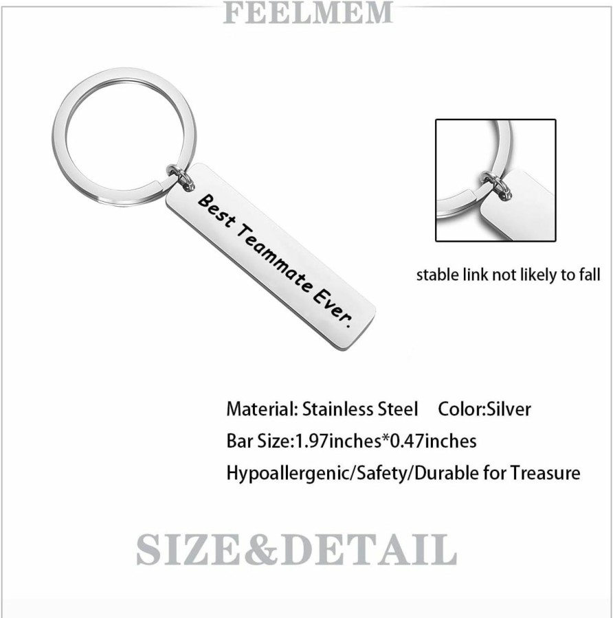 Best FEELMEM Feelmem Teammate Gift Team Player Gift Sports Gifts Best Teammate Ever Keychain