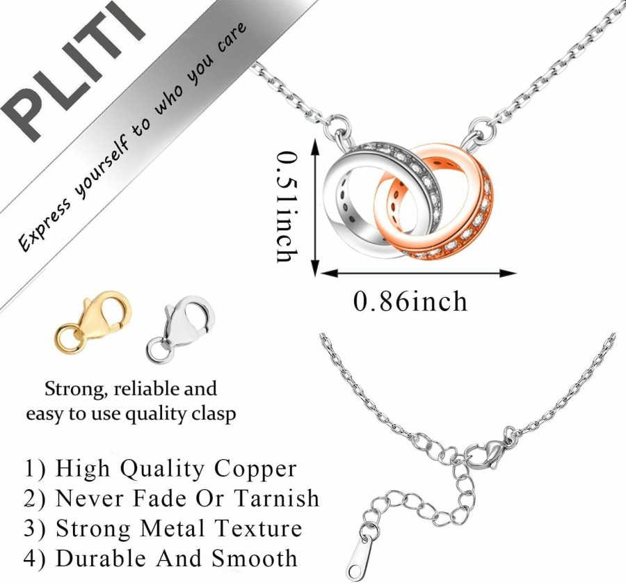 Best PLITI Pliti Memorial Gift For Loss Of Mom Mother Condolence Gift In Loving Memory Of Your Mom Jewelry Double Interlocking Circle Necklace