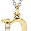 New Dazzlingrock Collection Dazzlingrock Collection 0.05 Carat (Ctw) 14K Diamond Lowercase Letter 'A' To 'Z' Initial Pendant, Yellow Gold