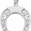 Wholesale Claddagh Gold 925 Sterling Silver Filigree Horseshoe Lucky Charm Pendant