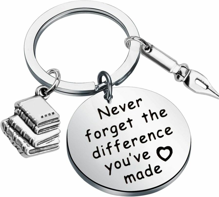 Hot MYOSPARK Myospark Writer Keychain Author Gift Never Forget The Difference You'Ve Made Bibliophile Gift For Editor Librarian Journalist