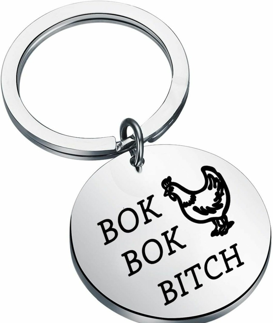 Hot ENSIANTH Ensianth Funny Chicken Keychain Chicken Lover Gift Bok Bok Bitch Crazy Rich Asians Inspired Gift For Friend