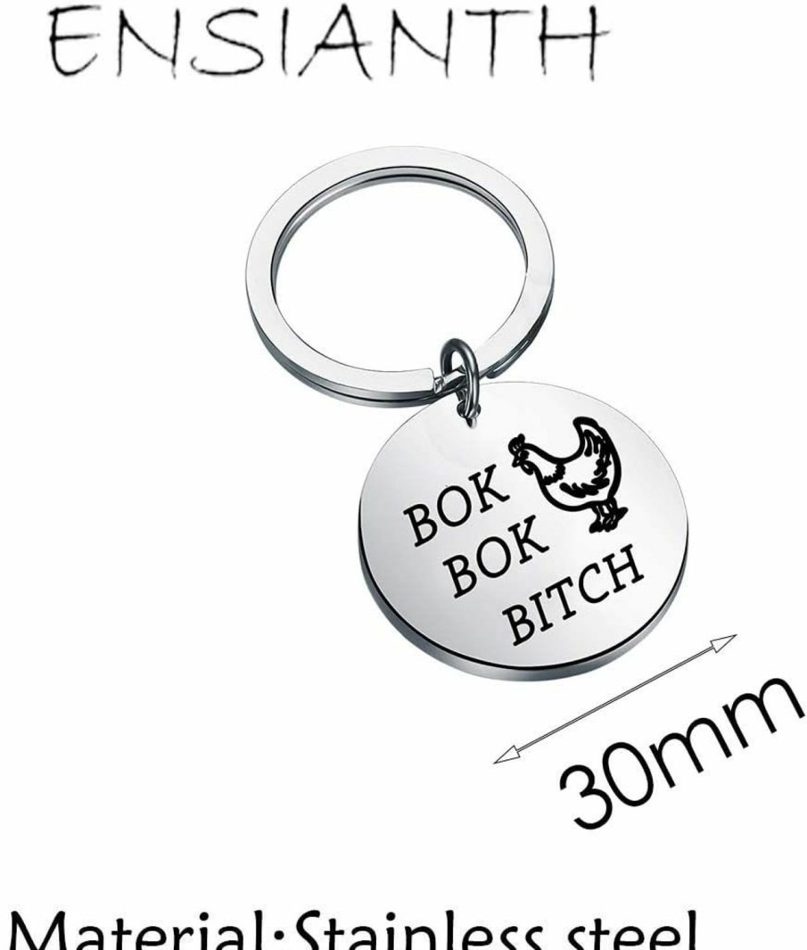 Hot ENSIANTH Ensianth Funny Chicken Keychain Chicken Lover Gift Bok Bok Bitch Crazy Rich Asians Inspired Gift For Friend