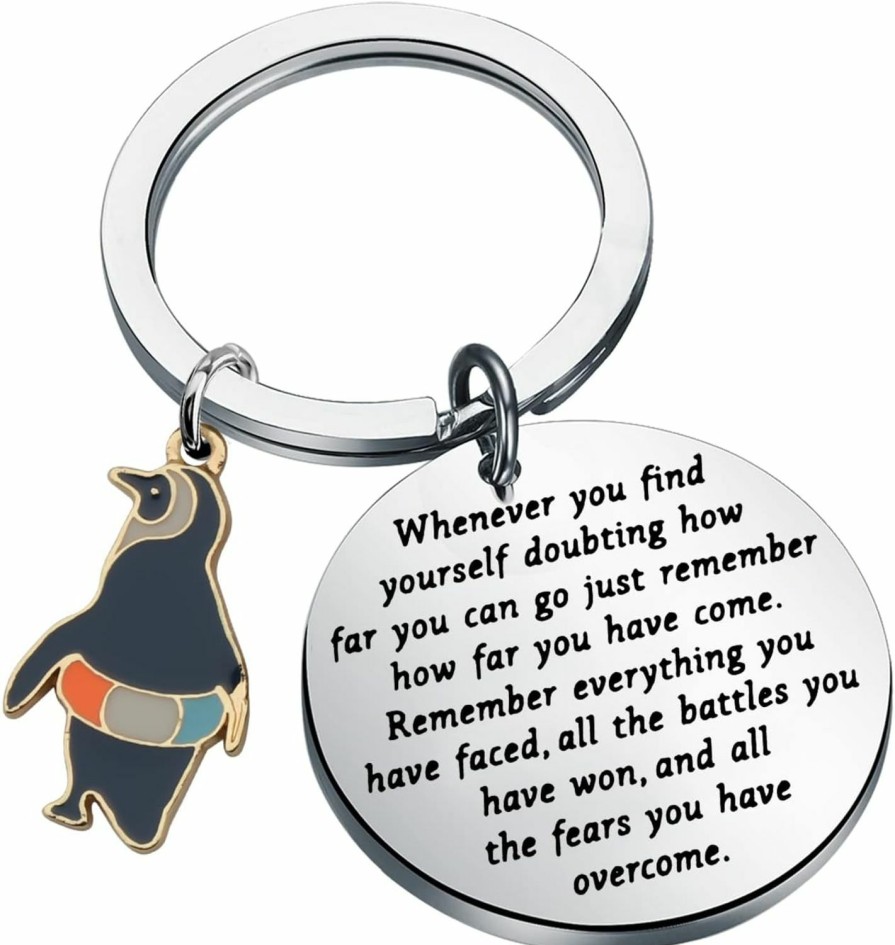 Clearance TIIMG Tiimg Penguin Inspirational Keychain Penguin Lover Animal Jewelry Motivational Quote Gift