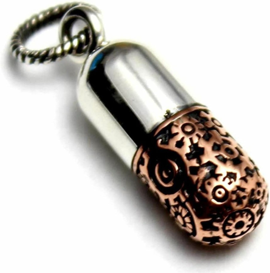 Clearance Generic Cosumosu Capsule Pendant 925 Sterling Silver Medicine Pill Jewelry For Men For Women