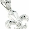 Clearance Claddagh Gold Claddagh Gold 925 Sterling Silver Fleur-De-Lis Charm Pendant