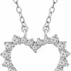 Clearance FRIENDLY DIAMONDS Friendly Diamonds 1/2 Carat - 1 Carat | 10K, 14K Gold & 925 Sterling Silver | Lab Grown Diamond Heart Shape Pendant Necklace | G-H Color, Si1 Clarity