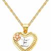 New The World Jewelry Center The World Jewelry Center 14K Tri Color Gold 15 Anos Heart Pendant With 1.5Mm Valentino Diamond Cut Chain Necklace